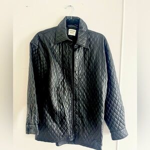 Aritzia Sunday Best Quilted Faux Leather shirt jacket